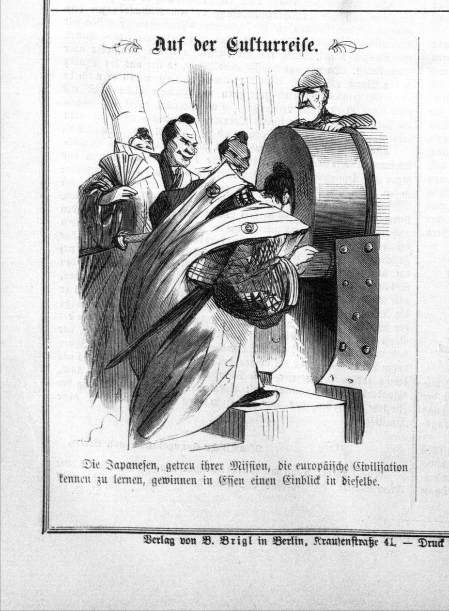 1873'te Essen'deki Krupp fabrikasında Iwakura misyonunun ziyareti. by Unbekannt