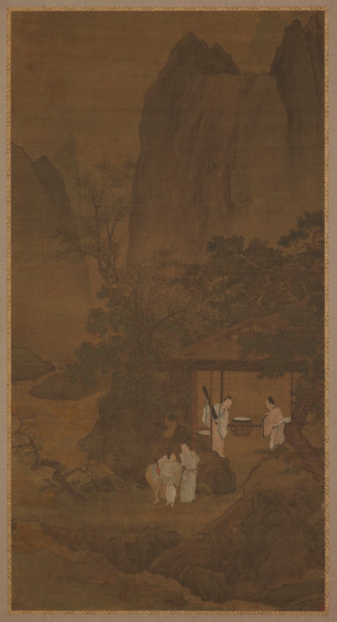 Bir dağ inziva yerinin ziyaretçisi, Ming hanedanı, 16. yüzyıl. by Unbekannt