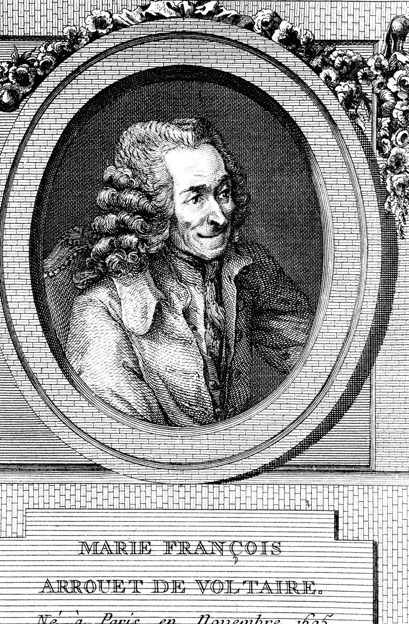 Voltaire, 18. yüzyıl Fransız yazarı, oyun yazarı, hicivci ve edebiyatçı by Unbekannt