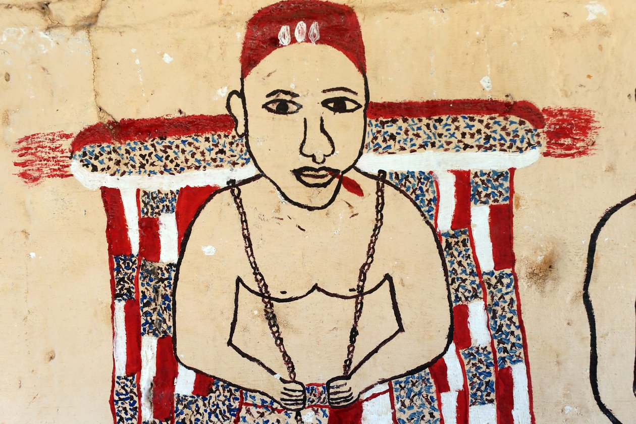Bir manastırda Voodoo duvar resmi. Togoville, Togo by Unbekannt