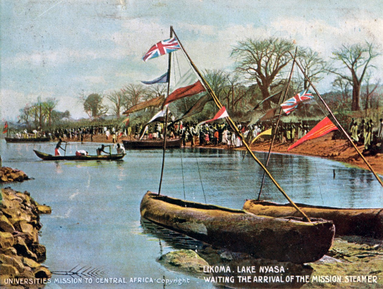Görev Vapurunun Gelişini Beklerken, Likoma, Nyasa Gölü, Afrika, 1904 by Unbekannt