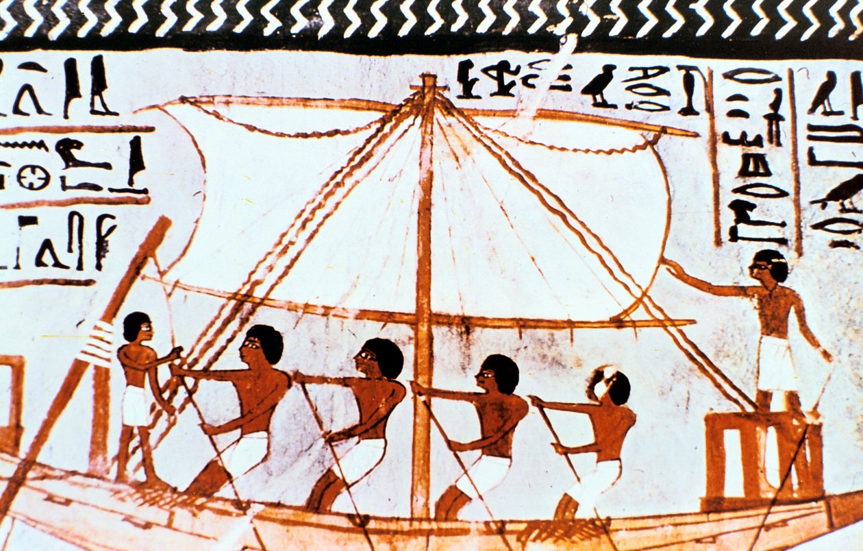 Sennefer, Abydos, Eski Mısır, 18. Hanedan, MÖ c1450 mezarından duvar resmi by Unbekannt