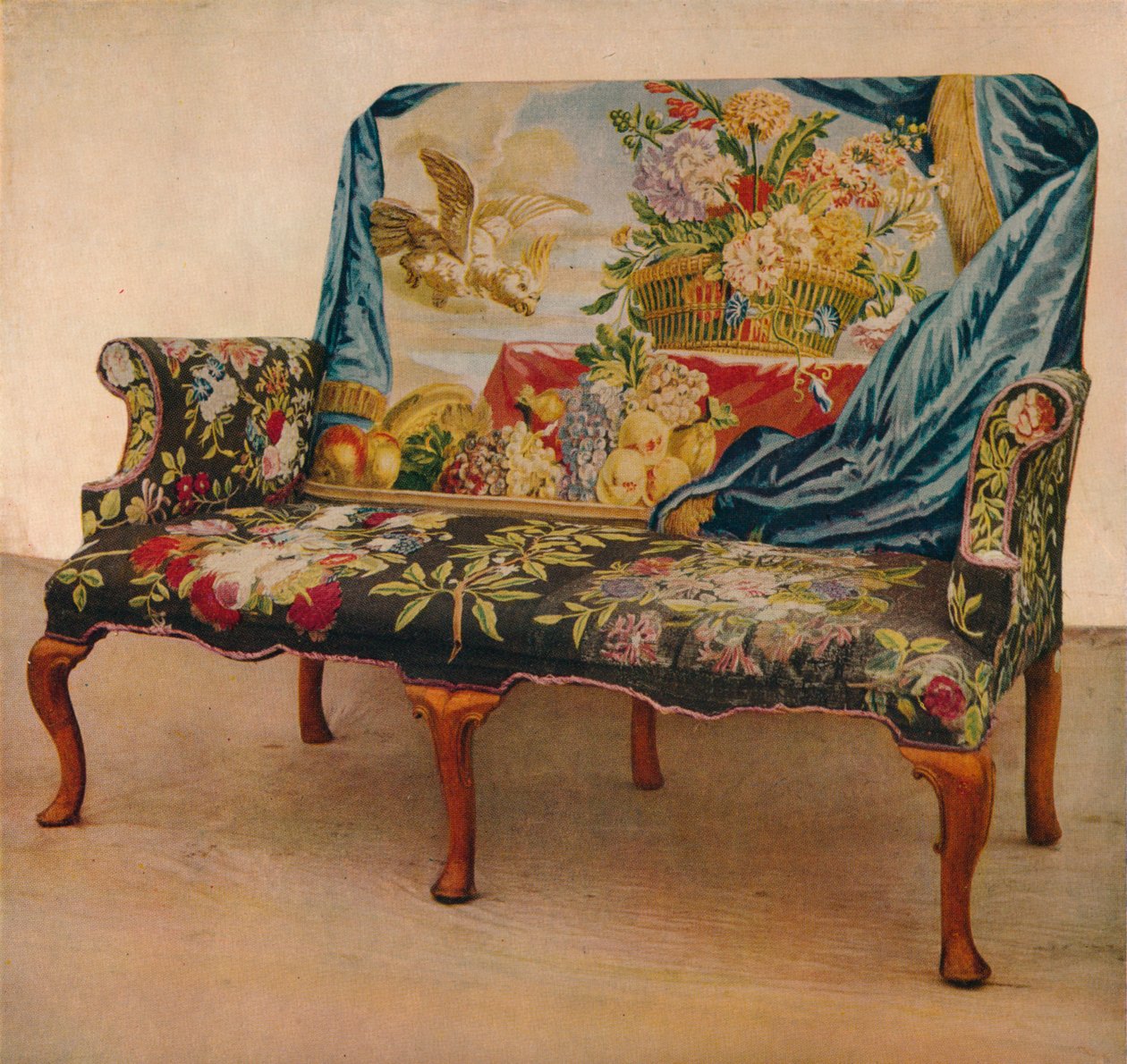 Soho Goblenli Ceviz Kanepe, c1730, 1929 by Unbekannt