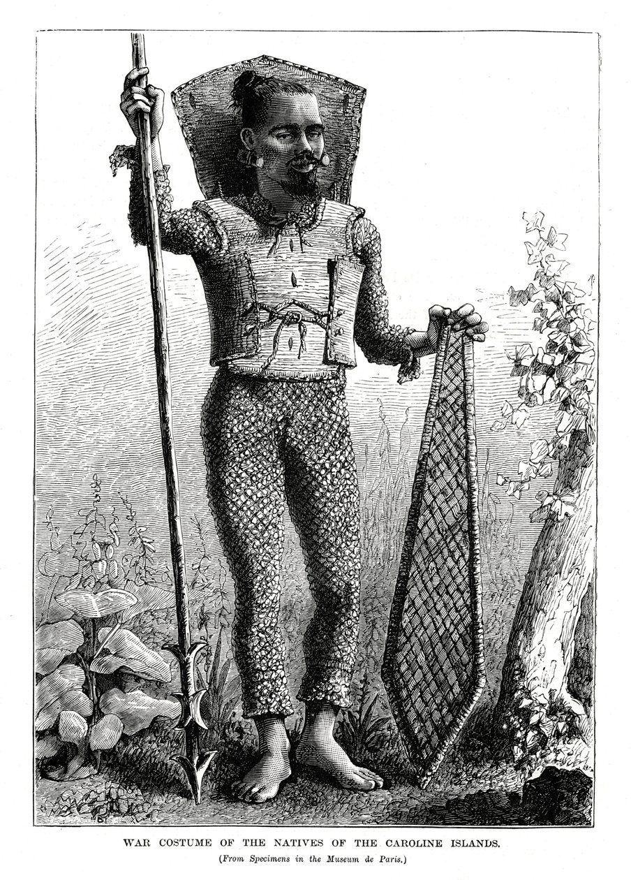 Caroline Adaları Yerlilerinin Savaş Kostümü, Orta Pasifik Okyanusu, 1877 by Unbekannt