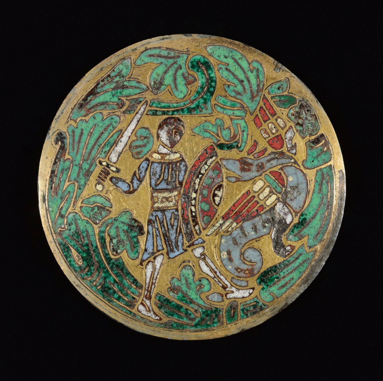 Bir Ejderhayla Savaşan Savaşçı, c. 1170-1180. by Unbekannt