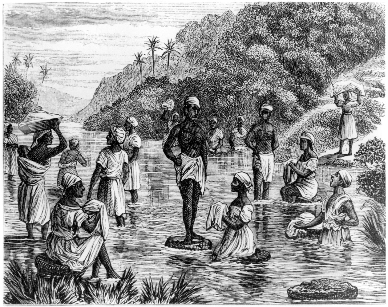 Çamaşır yıkamak, Santo Domingo, 1873 by Unbekannt