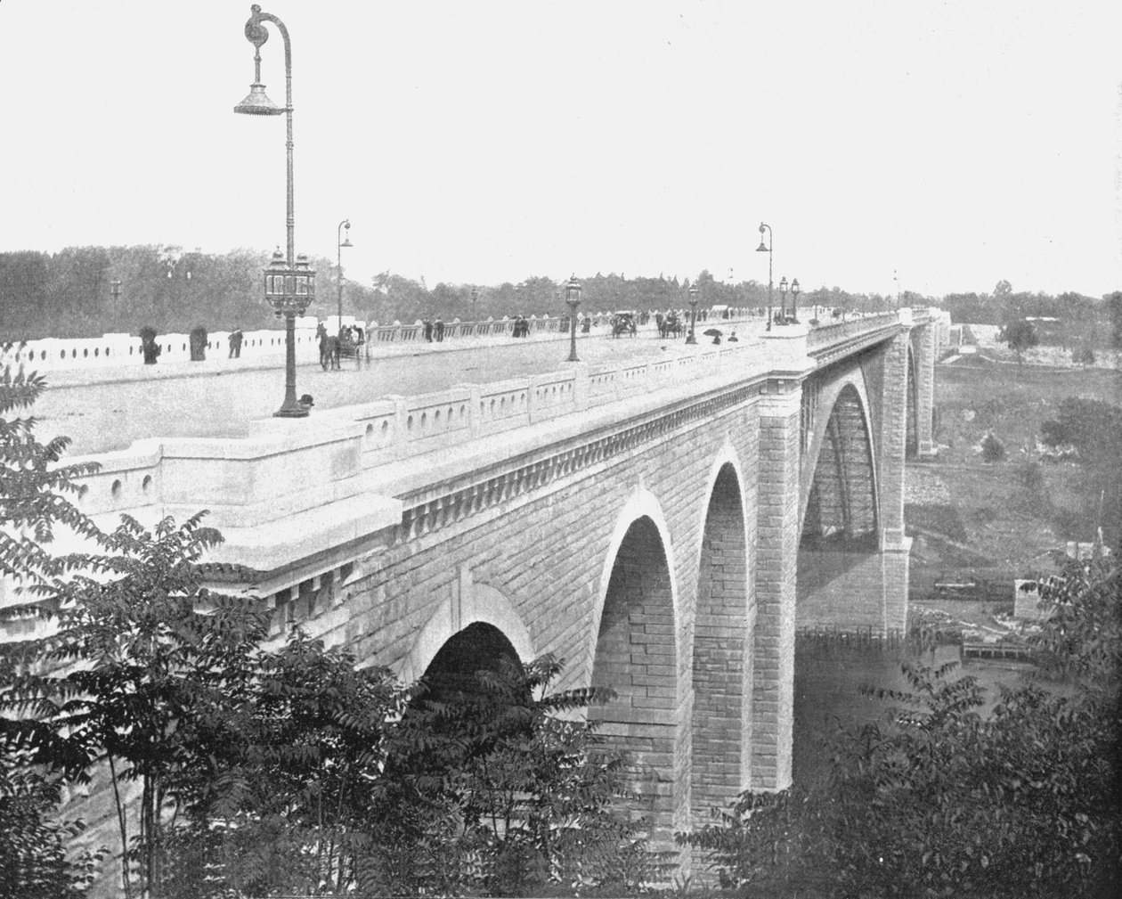 Washington Köprüsü, Harlem Nehri, New York, ABD, c1900. by Unbekannt