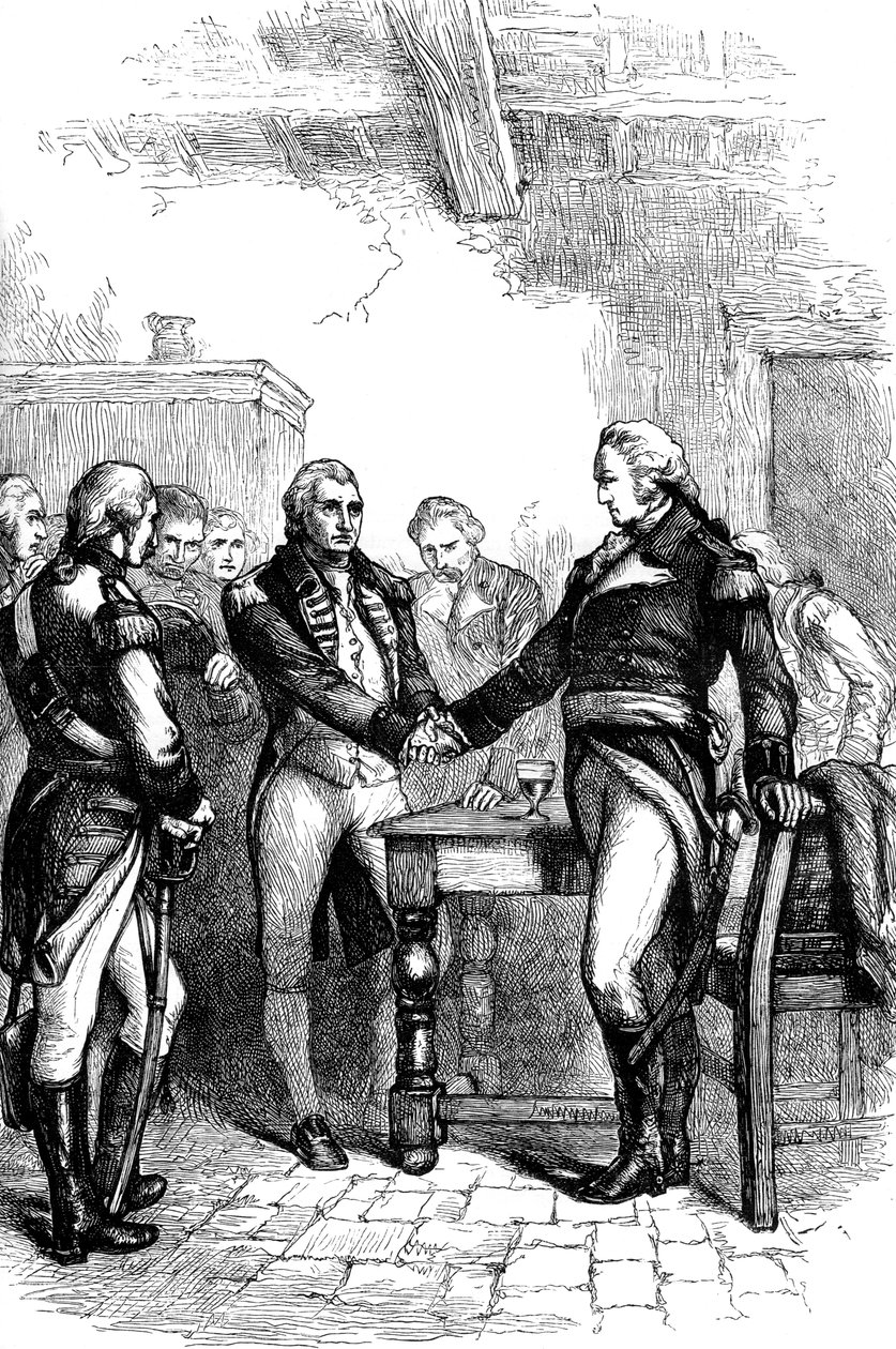 Washington eski yoldaşlarından ayrılıyor, 1783 c1880 by Unbekannt