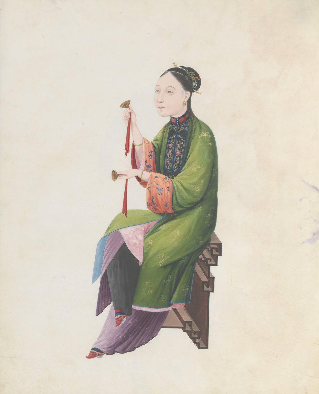Bo çalan müzisyenin suluboyası, 18. yüzyılın sonlarında. by Unbekannt