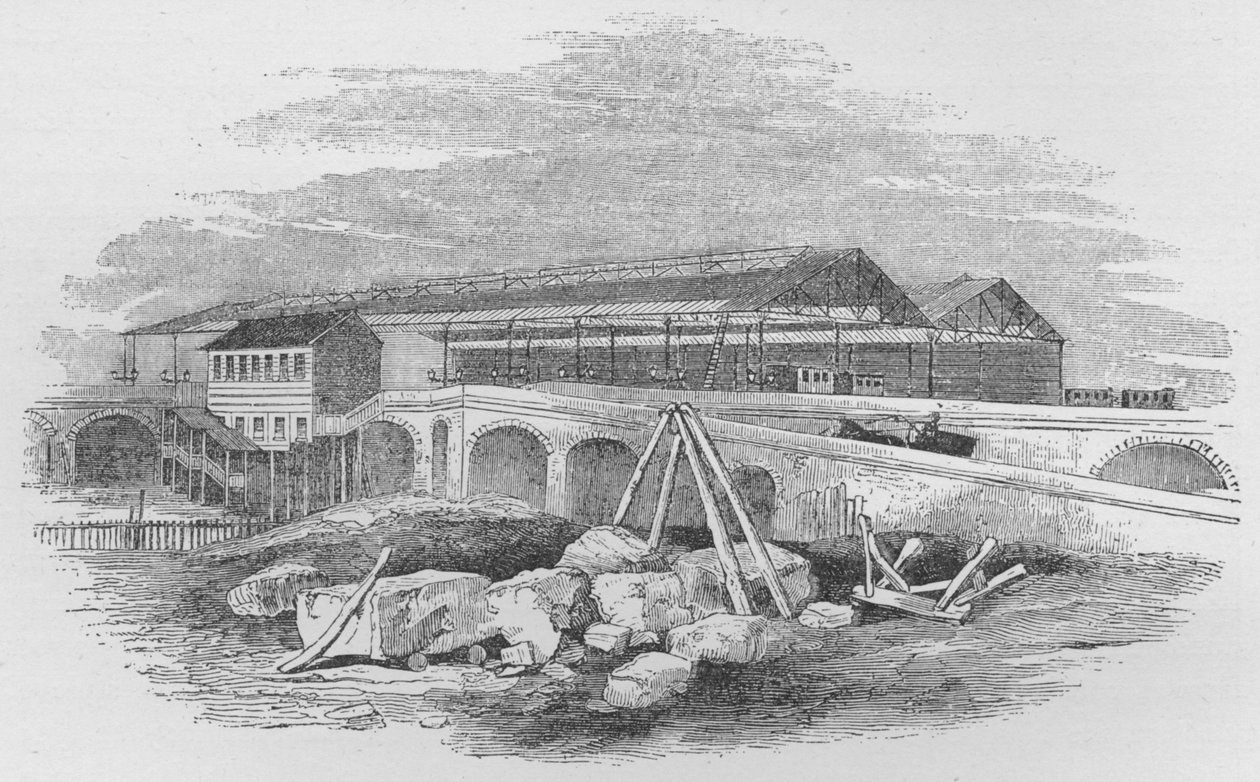 Waterloo Tren İstasyonu, ilk inşa edildiğinde göründüğü şekliyle, c1848, 1912 by Unbekannt