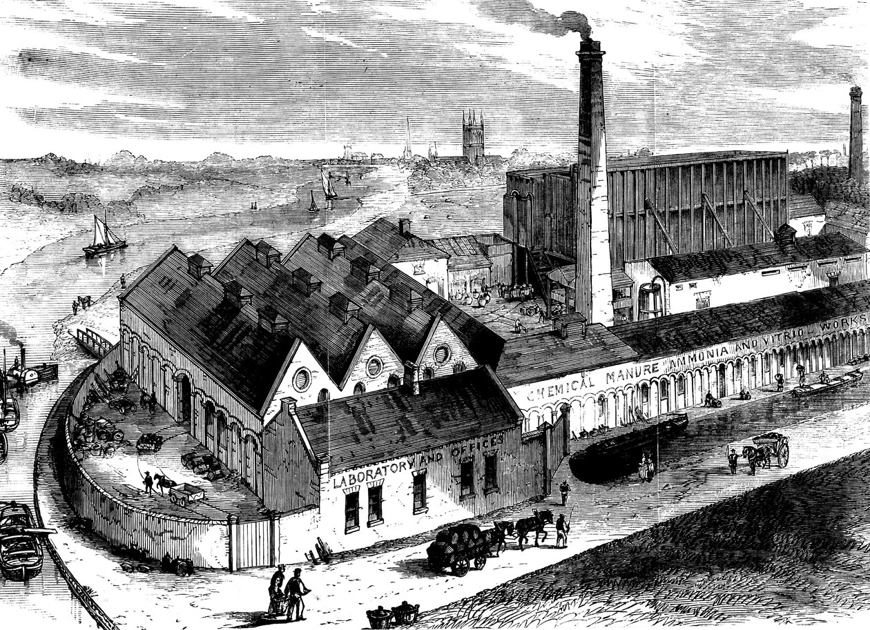 Webbs kimya fabrikası, Diglis, Worcestershire, c1860 by Unbekannt