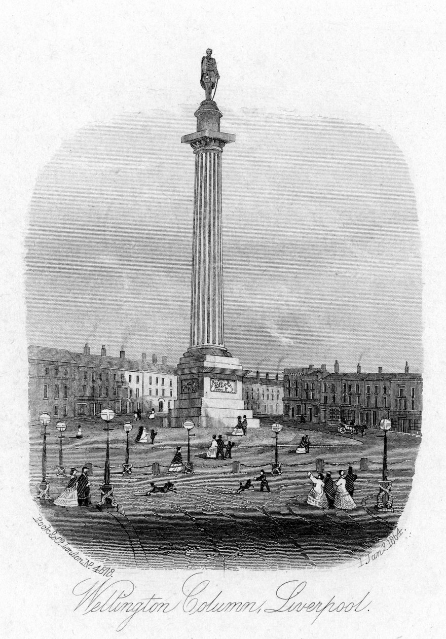 Wellington Sütunu, Liverpool, 1864 by Unbekannt