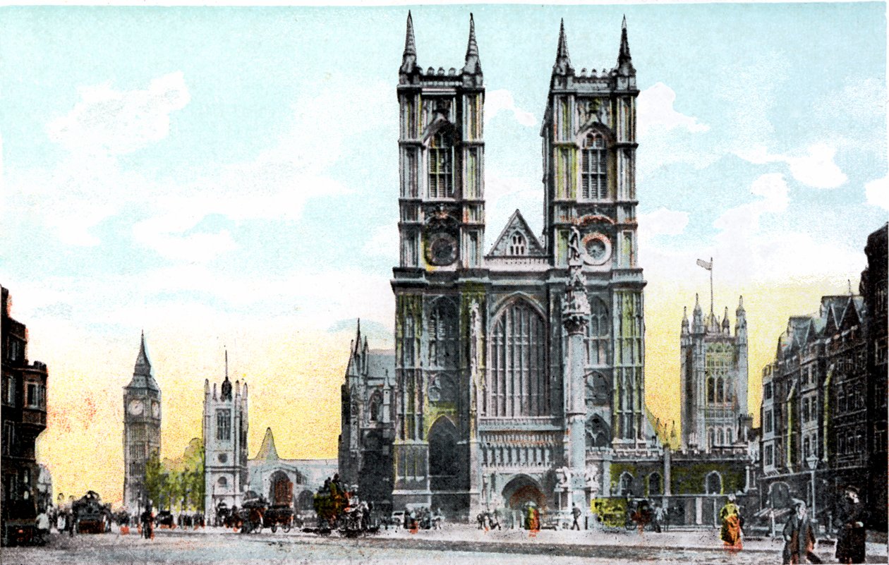 Westminster Abbey ve Big Ben, Londra, 20. Yüzyıl by Unbekannt
