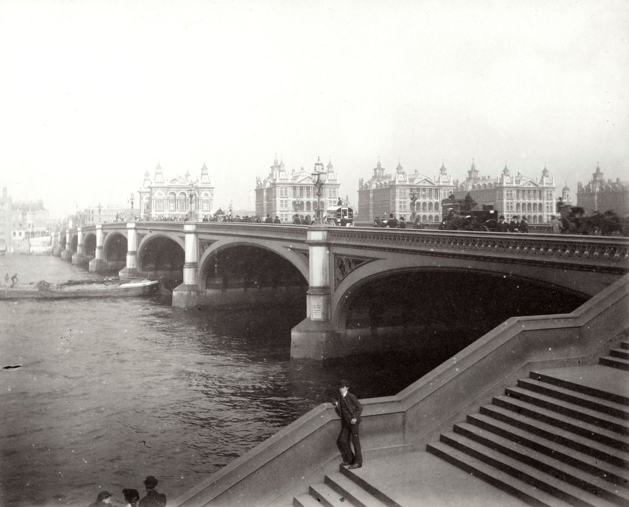 Westminster Köprüsü ve St Thomass Hastanesi, Londra, 1887 by Unbekannt