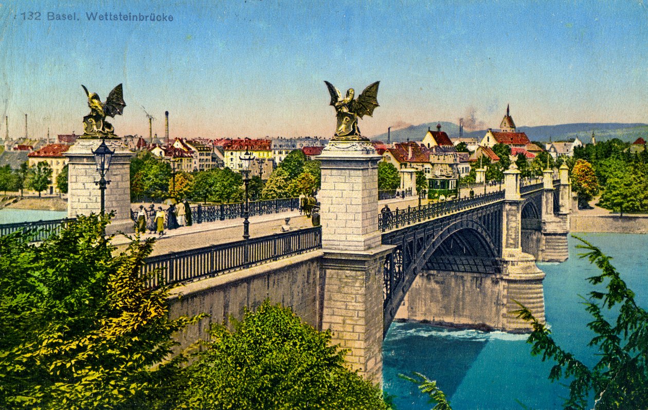 Wettstein Köprüsü, Basel, İsviçre, c1936 by Unbekannt
