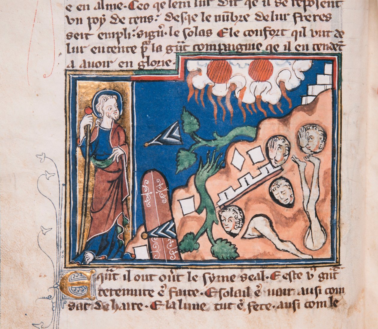 Yeri titretmek için ayağa kalktığında... Minyatür: Apocalypse de saint Jean, yaklaşık 1320. by Unbekannt