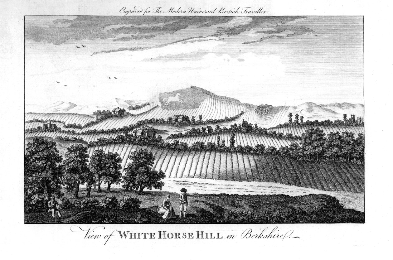 White Horse Hill, Berkshire, 18. yüzyılın sonlarında by Unbekannt