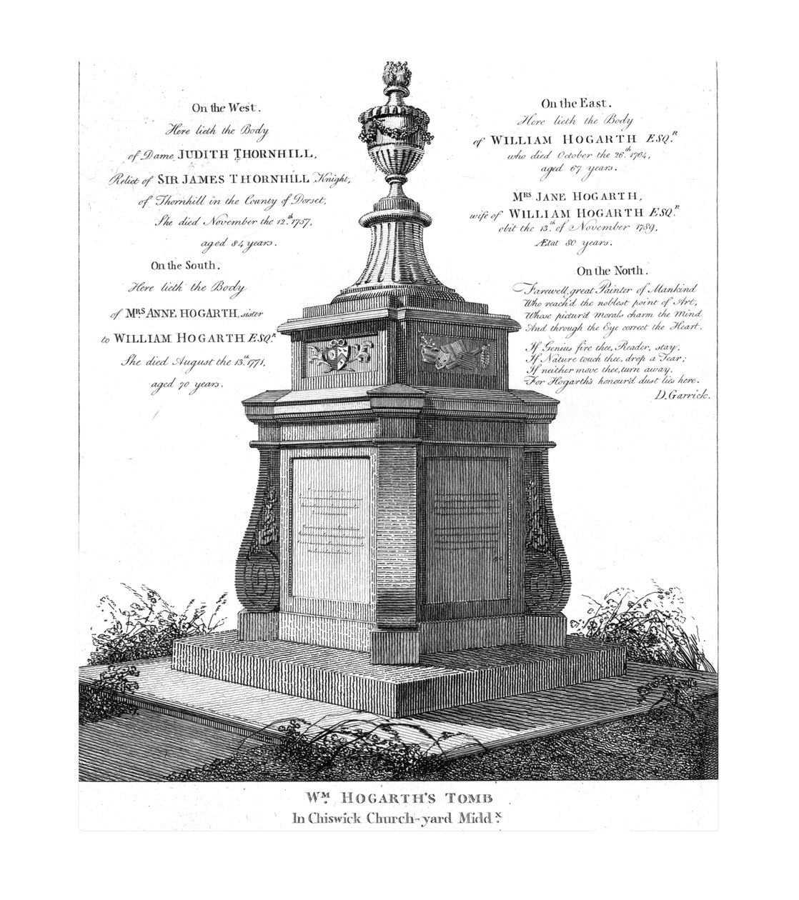 William Hogarths mezarı, c1793. by Unbekannt