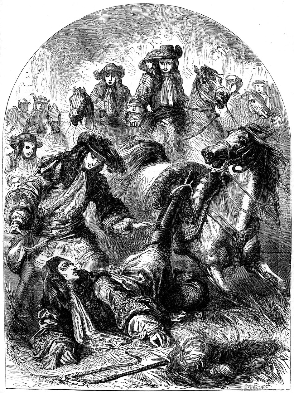 William III, 19. yüzyıl Hampton Court yakınlarındaki atından atıldı by Unbekannt