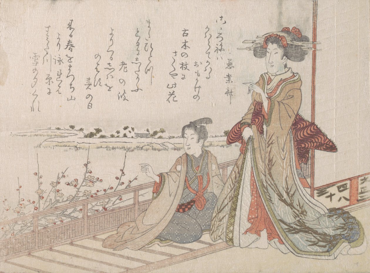 Bir Verandada Kadın ve Gençlik, 1806. by Unbekannt
