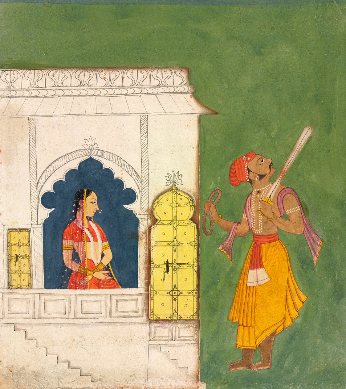 Savaşçıya bakan kadın, ca. 1680. by Unbekannt