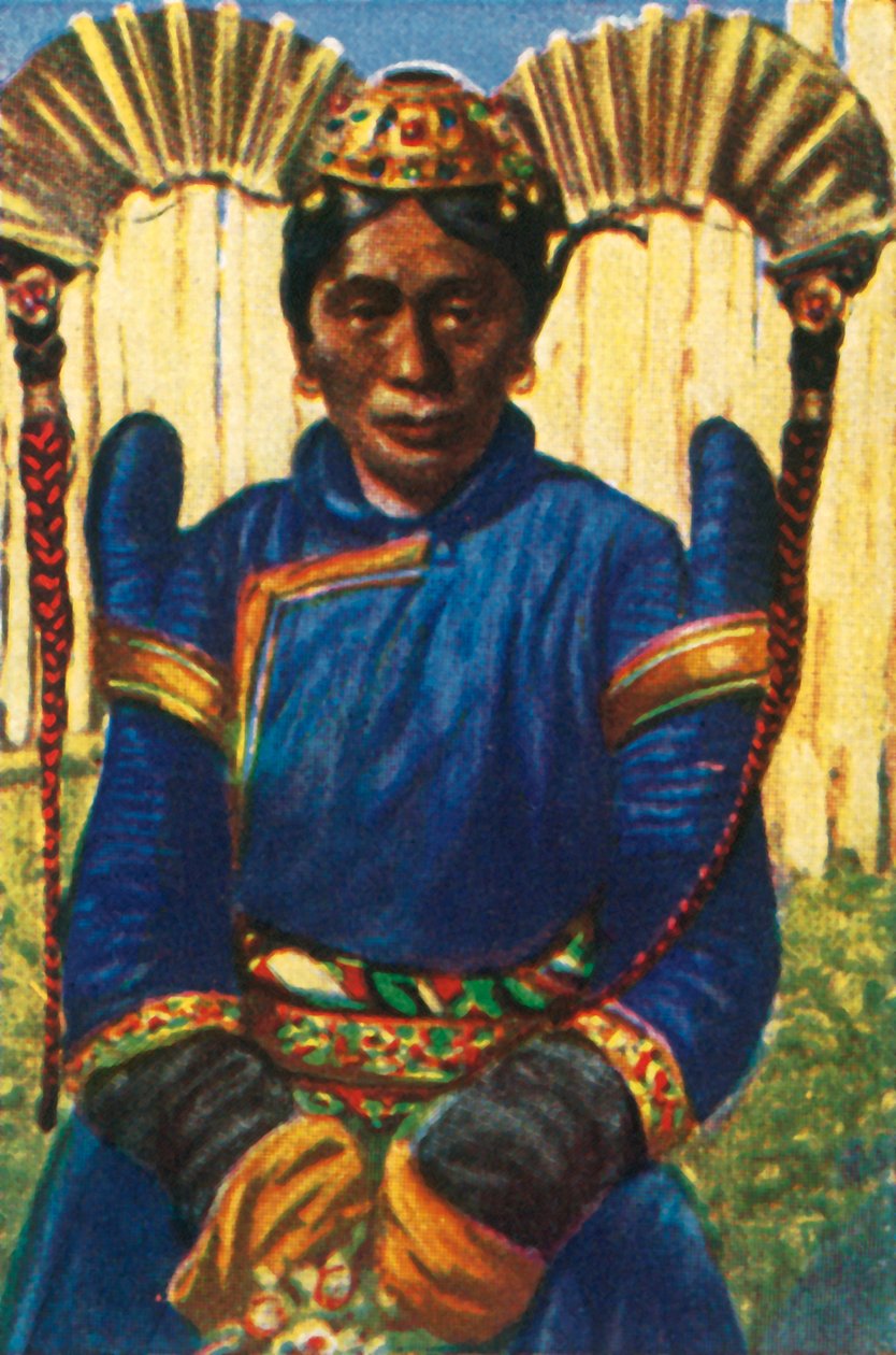 Geleneksel başlıklı kadın, Moğolistan, c1928. by Unbekannt
