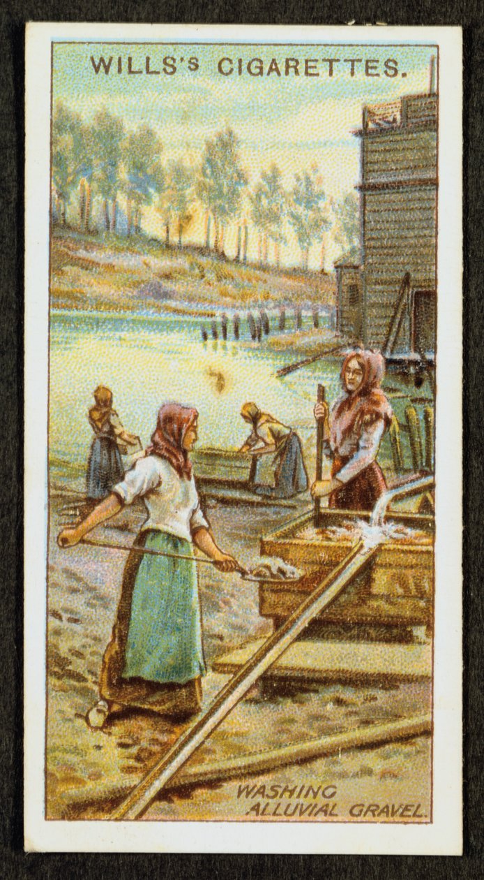 Alüvyon çakıllarından değerli metal platini yıkayan kadınlar, Urallar, Rusya, 1916 by Unbekannt