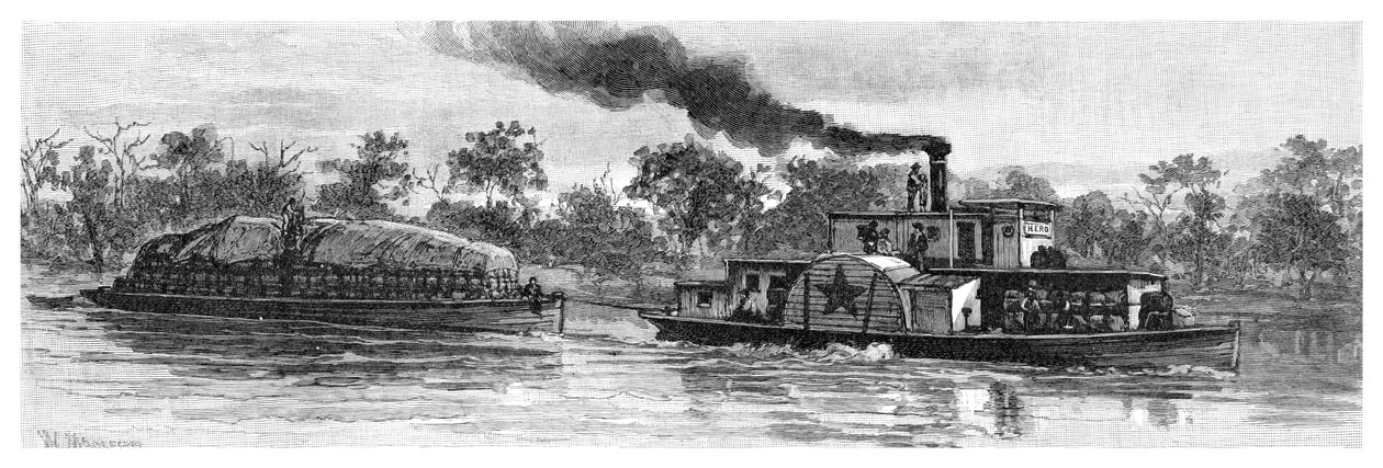 Darling Nehri üzerindeki yün mavna, Avustralya, 1886 by Unbekannt