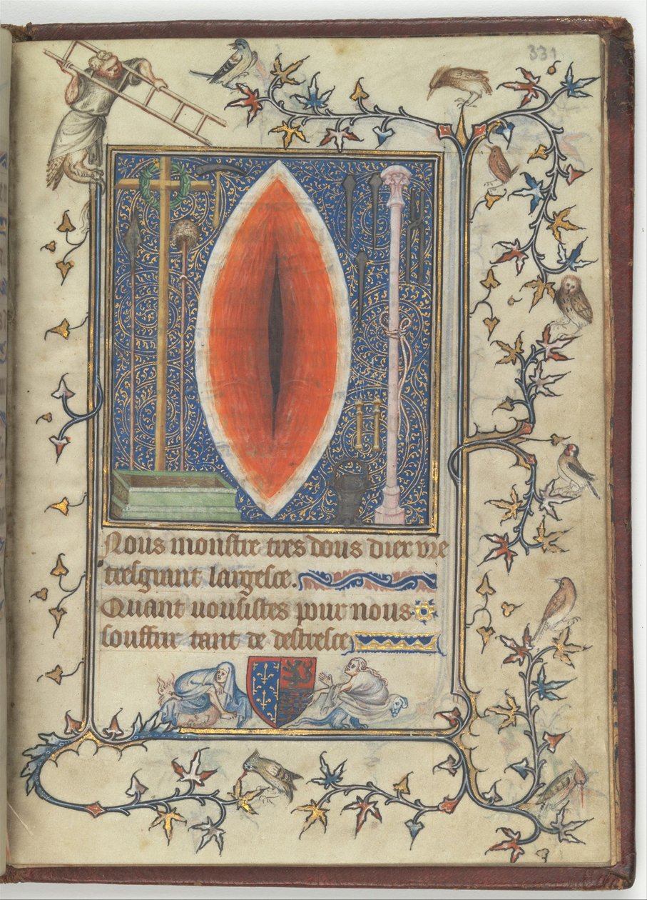Bonne de Luxembourg'un Mezmur ve Dua kitabından İsa'nın Yarası, yaklaşık 1345 by Unbekannt