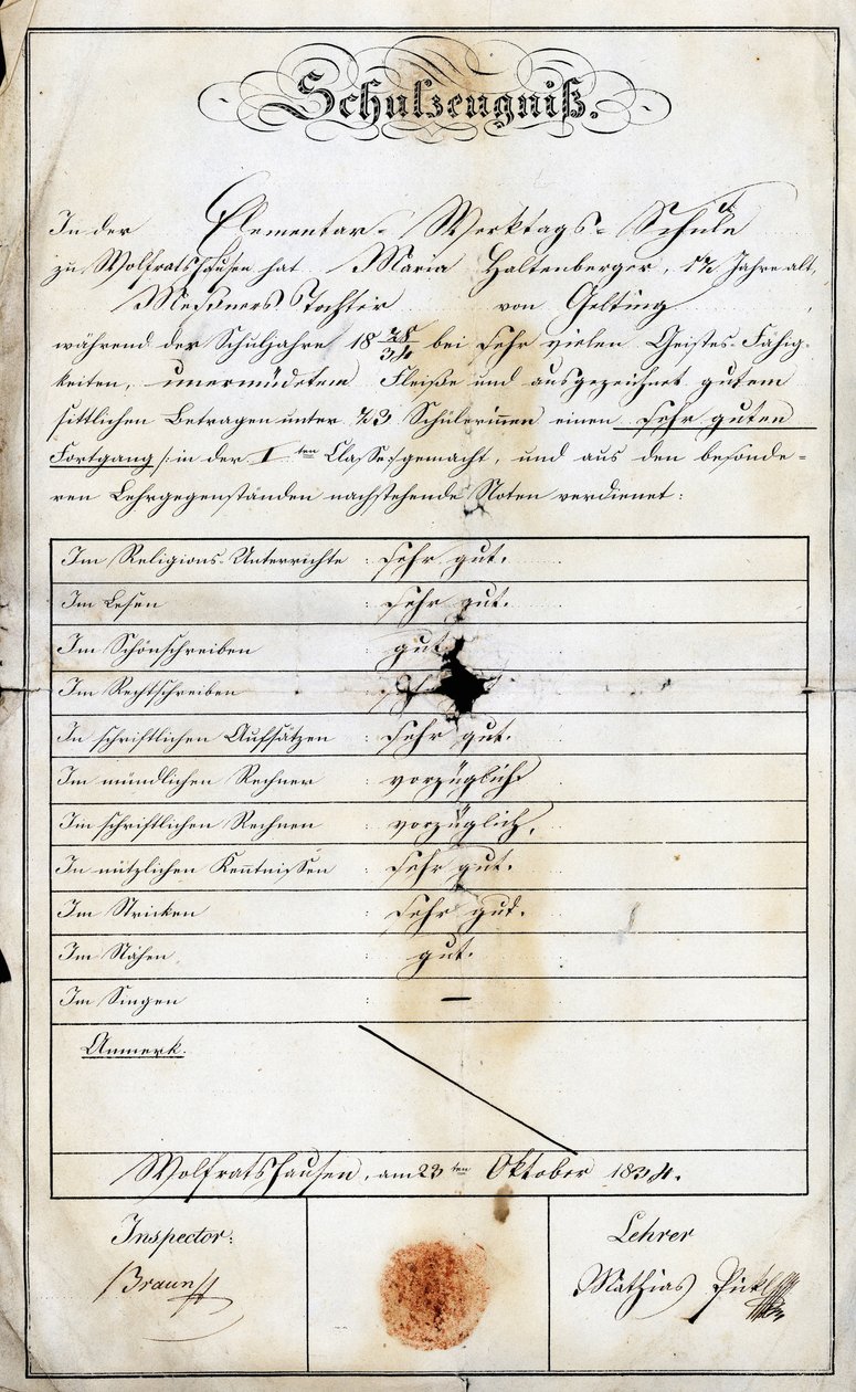 24 Eylül 1840, Academie de Geretsried, Haute Baviere, Almanya, Avrupa by Unbekannt