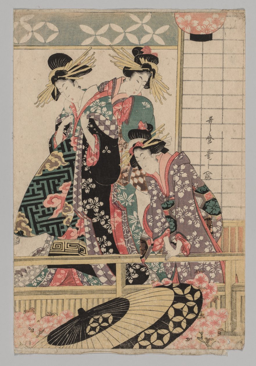 İlkbaharda Sokağa Bakan Yoshiwara Kadınları, 1753-1806. by Unbekannt