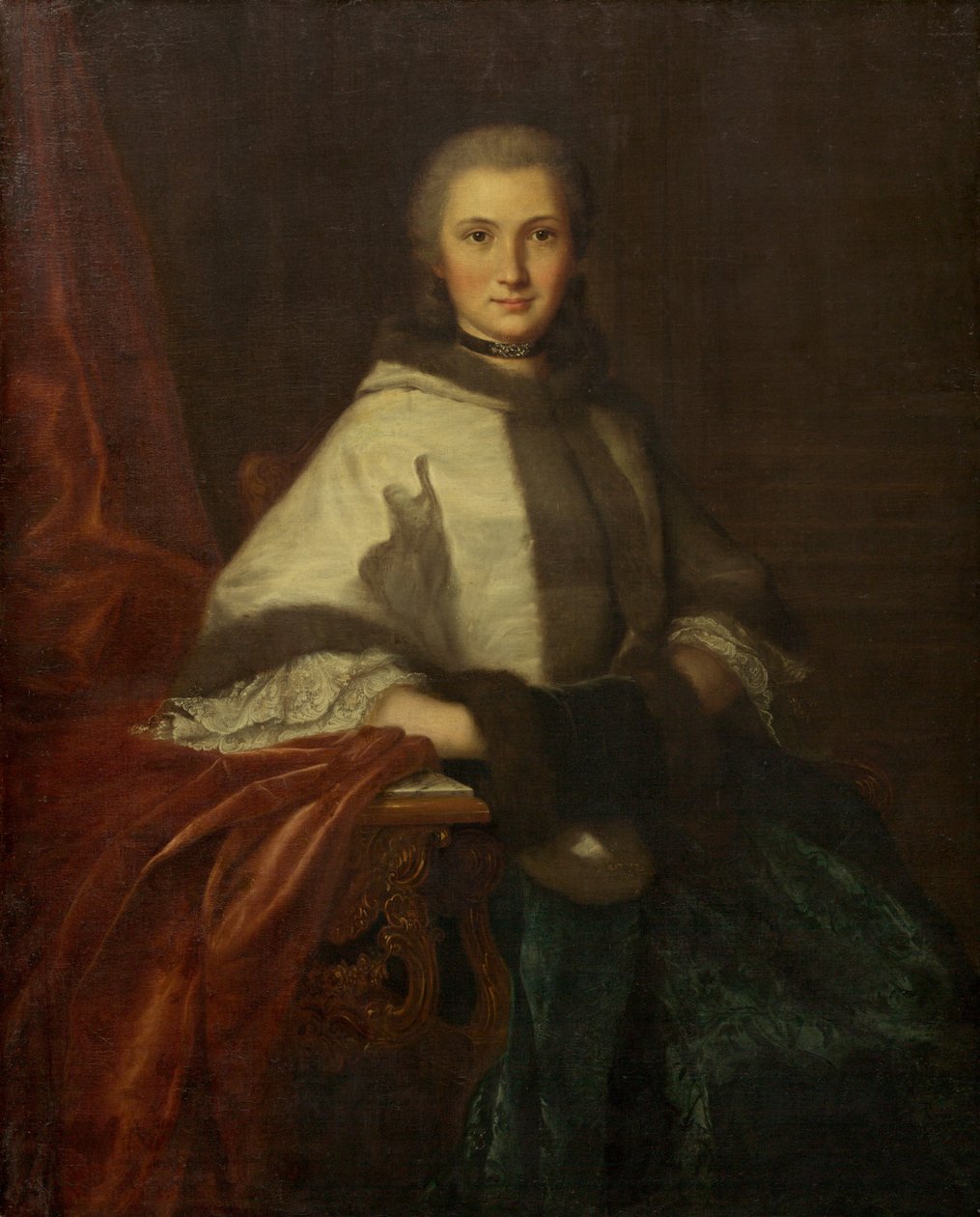 Manşonlu Genç Kadın, c. 1750. by Unbekannt