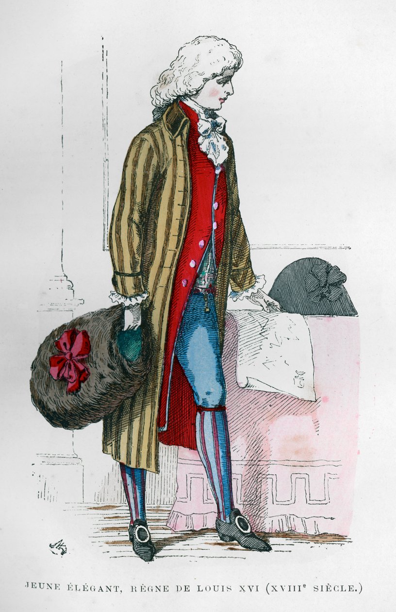 Louis XVI saltanatının kostümlü genç züppe, 18. yüzyıl 1882-1884 by Unbekannt