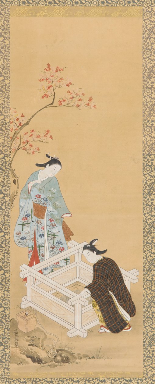 Gençlik ve kuyunun yanında bir bakire, Edo dönemi, 1615-1868. by Unbekannt