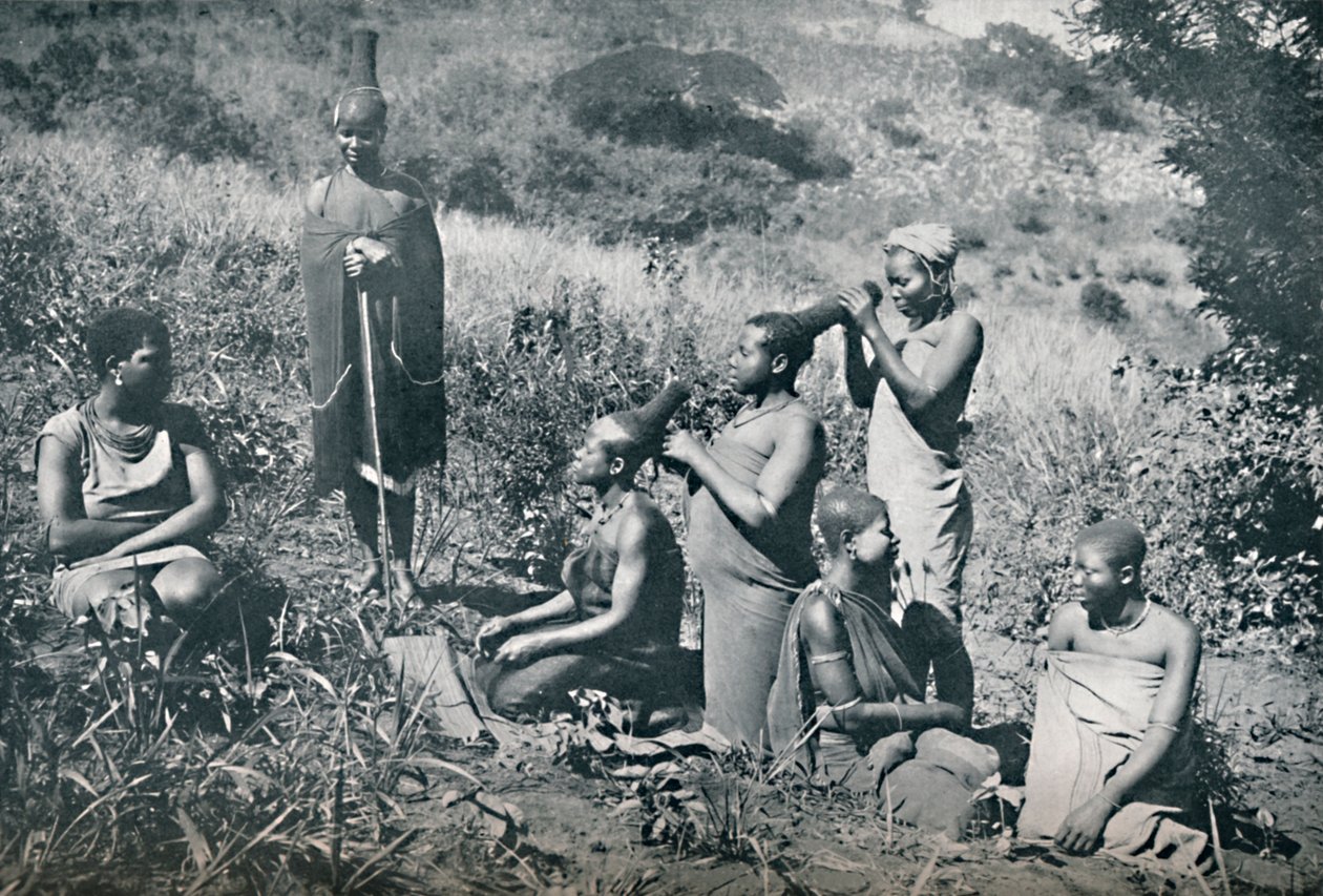 Zulu kızlarının kuaförü, 1912 by Unbekannt