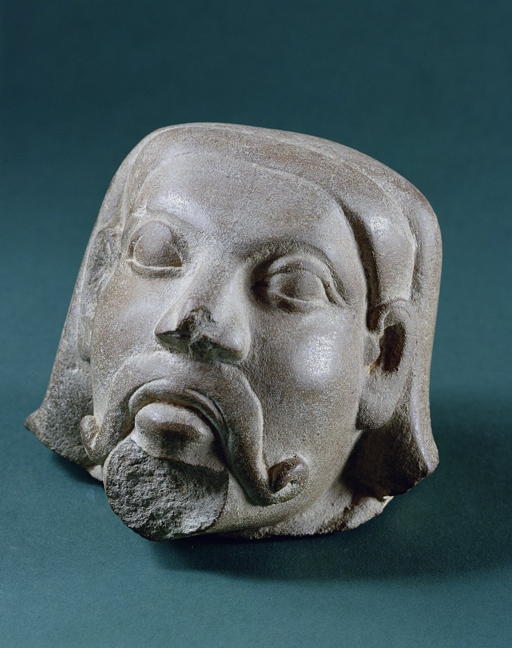 Bir yabancının parlatılmış kumtaşı başı, Sarnath, MÖ 3. yüzyıl by Unbekannt Unbekannt