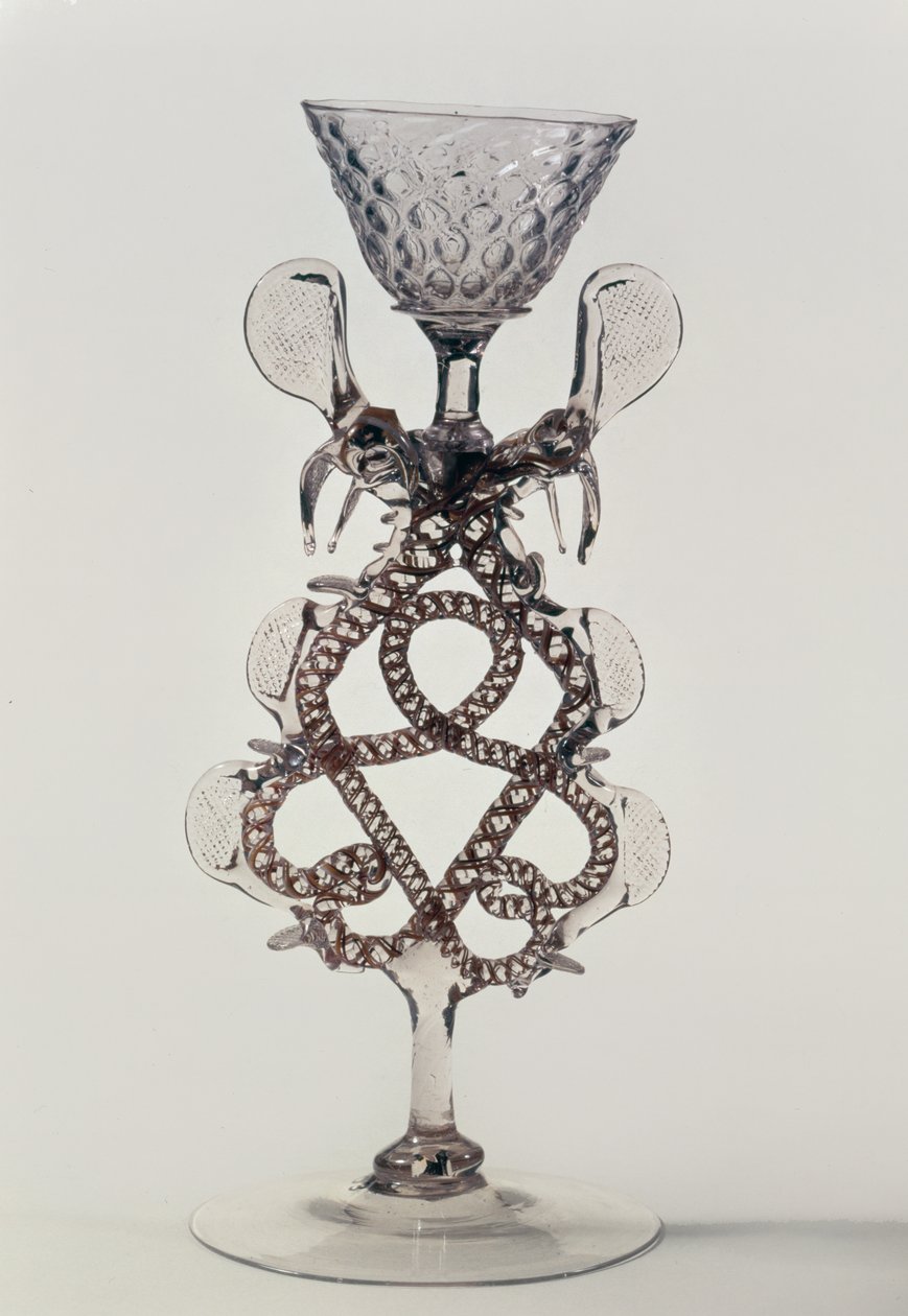 Facon de Venise ejderha saplı kadeh, 17. yüzyıl by Unbekannt Unbekannt