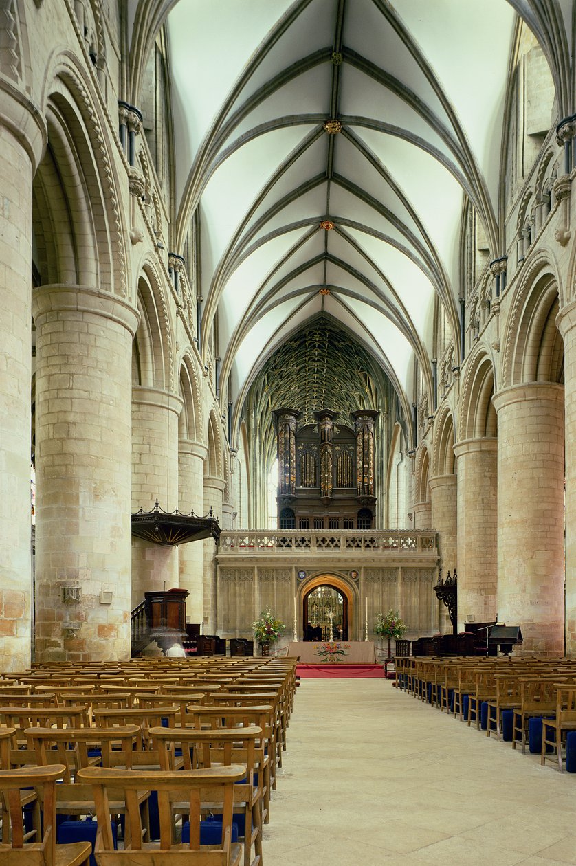 Nefin iç kısmı, Gloucester Katedrali, Gloucestershire, 12. yüzyılın başlarında by Unbekannt Unbekannt