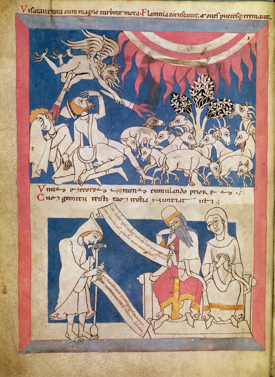 Latin 7253 15 675, f.4v: İş Tanrı tarafından test ediliyor by Unbekannt Unbekannt