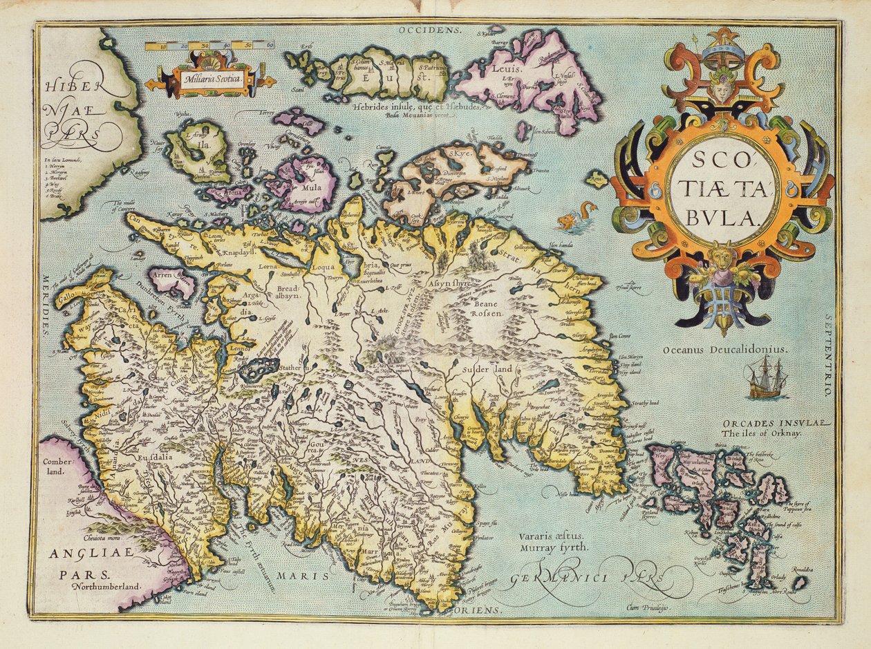 İskoçya Haritası, Miliaria Scotia by Unbekannt Unbekannt