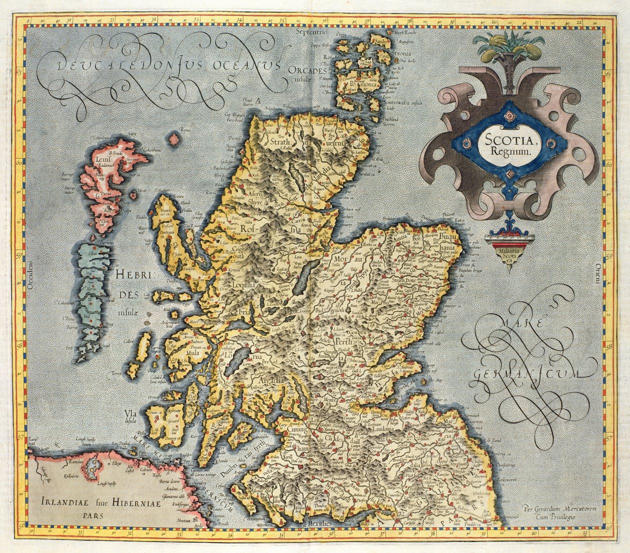 İskoçya Krallığı Haritası, 17. yüzyıl Scotia Regnum (Mercator Atlas