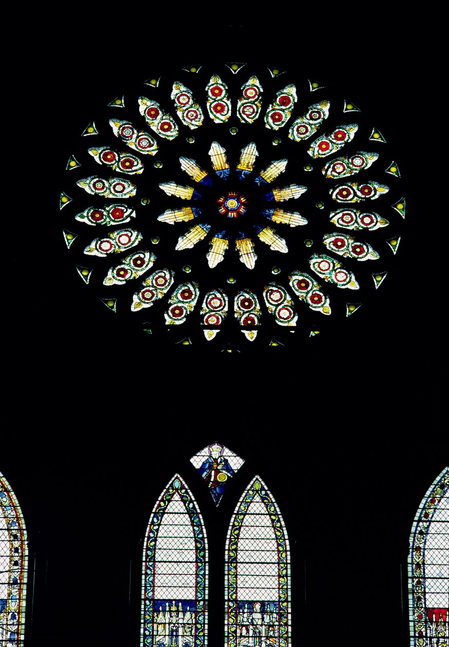 Marigold Penceresi veya St.Catherines Penceresi, c.1515. Kırmızı ve beyaz güller, Henry VII