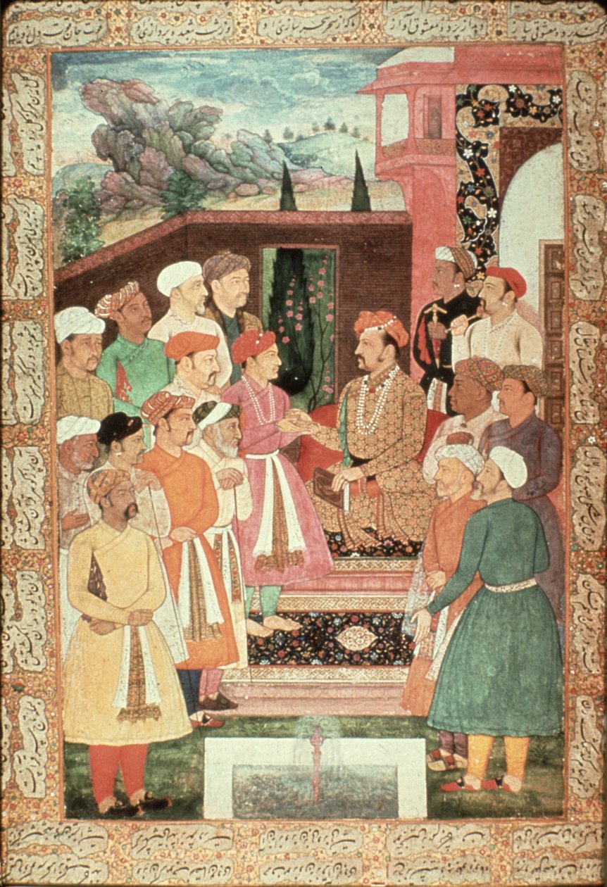 Parviz dinleyicilerini kabul etti, Jahangir Okulu, Babür by Unbekannt Unbekannt