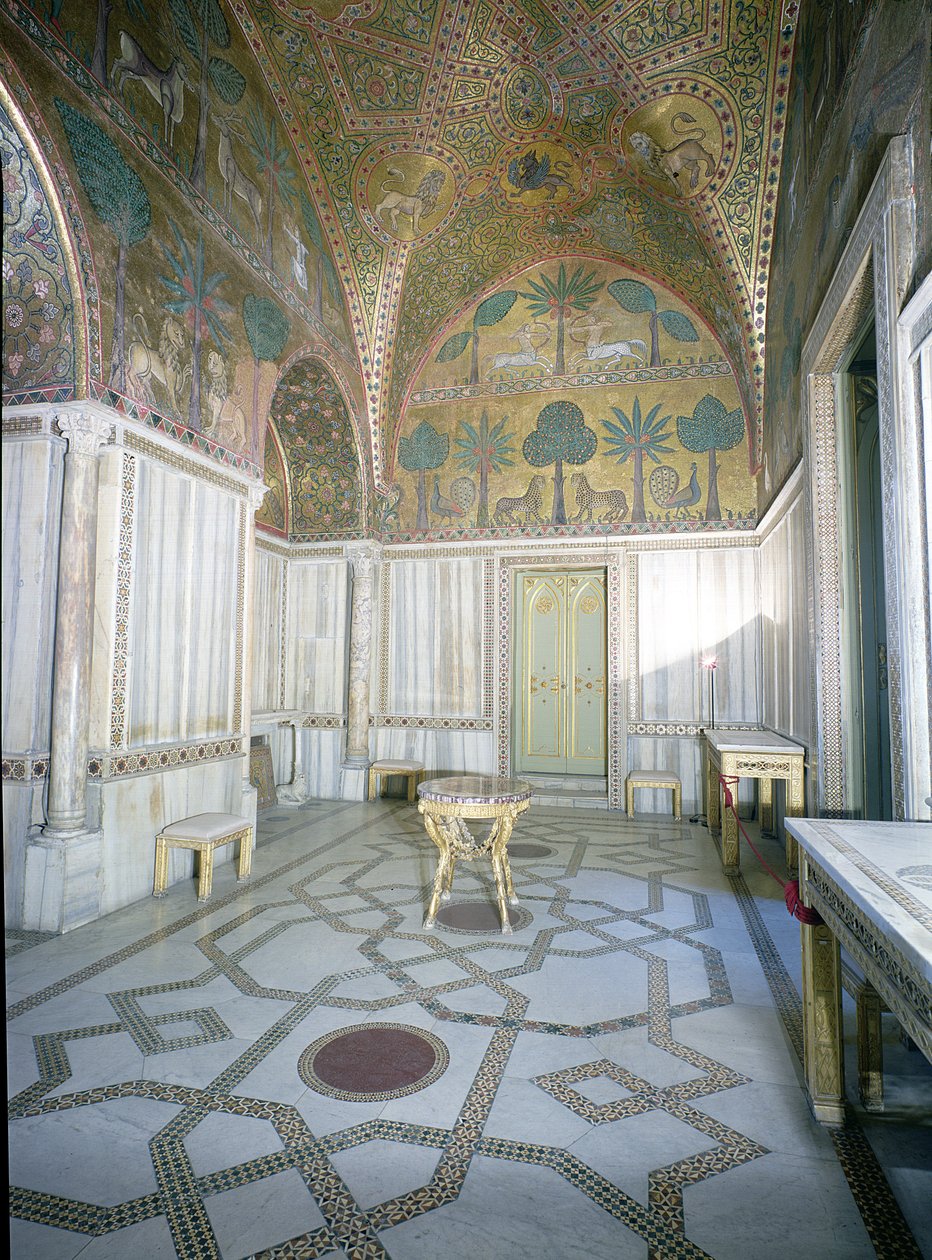 Arap ve Bizans ustaları tarafından Sala di Ruggero, Palazzo dei Normanni, Palermo, İtalya by Unbekannt Unbekannt