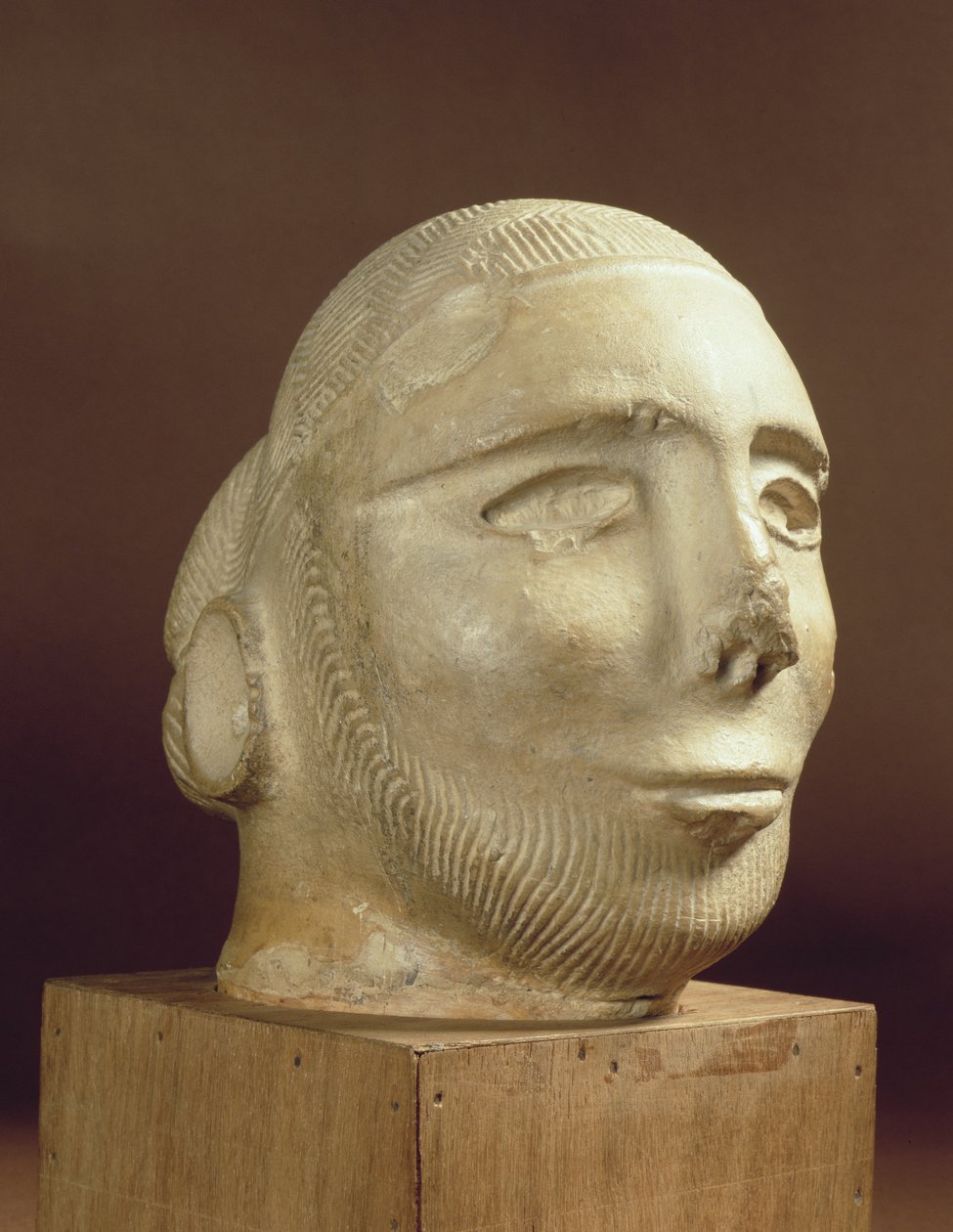 Steatit portre kafası, Mohenjodaro, MÖ 2300-1750 by Unbekannt Unbekannt