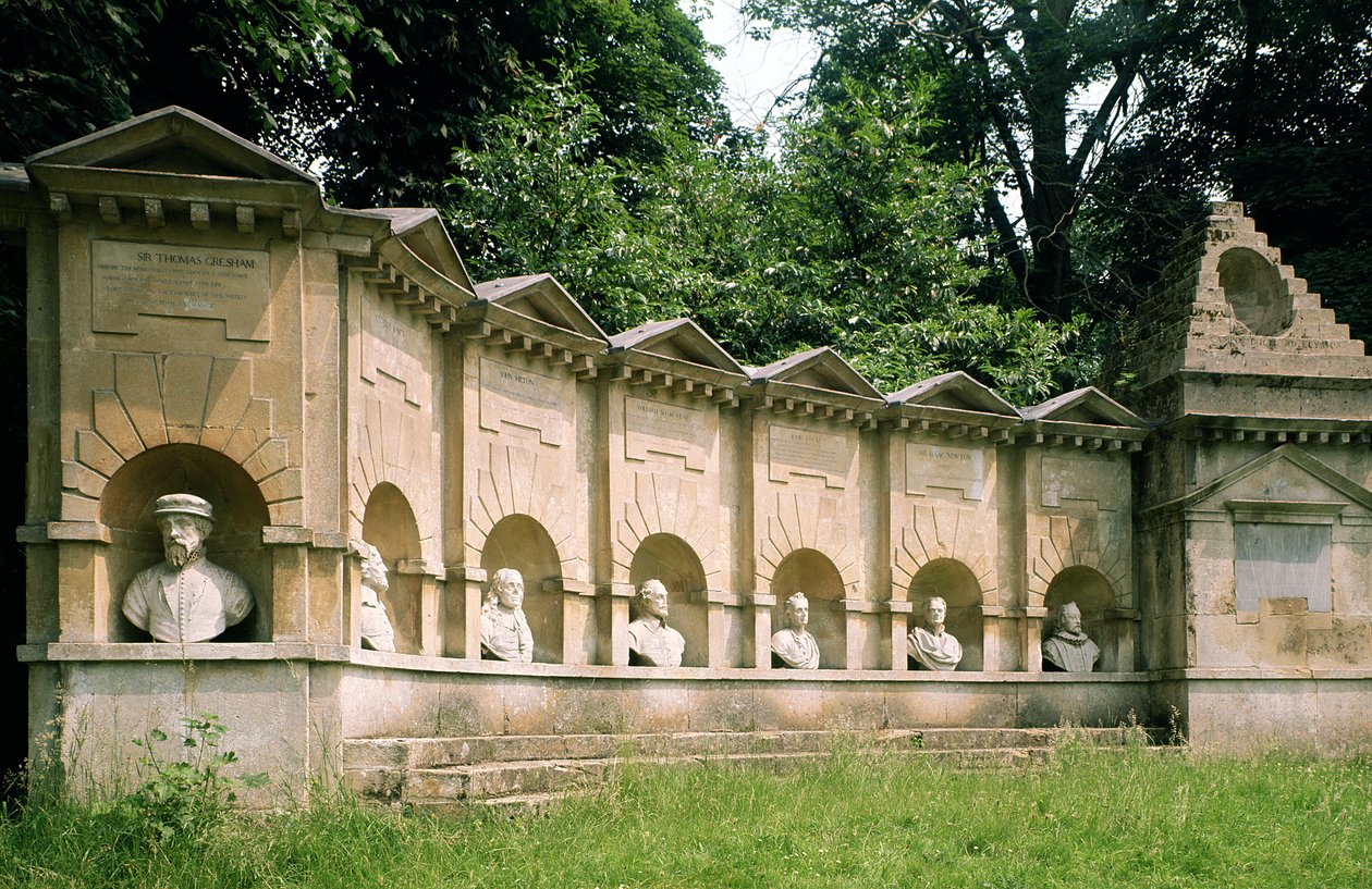 Stowe, William Kent (1684-1748), British Worthies Tapınağı, c.1735, Buckinghamshire, Birleşik Krallık by Unbekannt Unbekannt