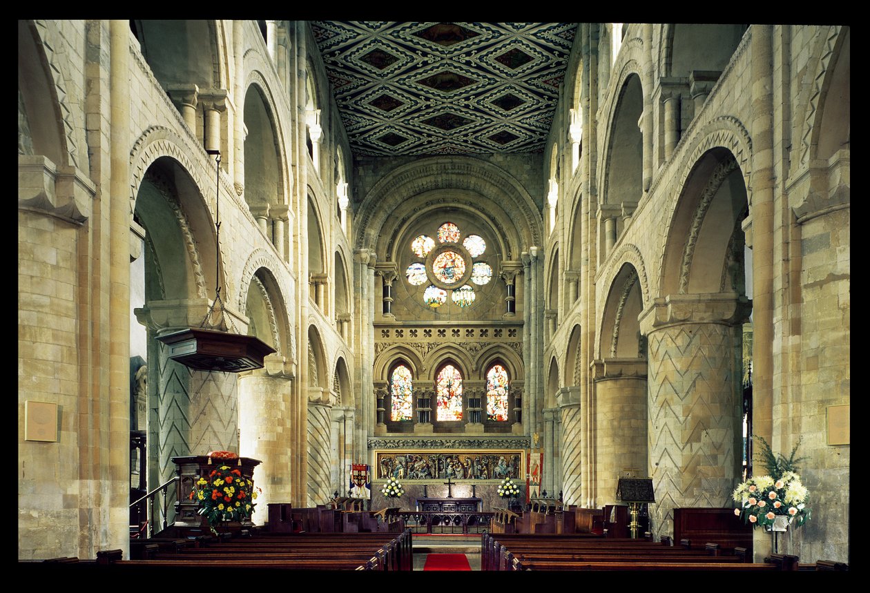 Abbey kilisesinin nefinin görünümü, Waltham Abbey, Essex by Unbekannt Unbekannt