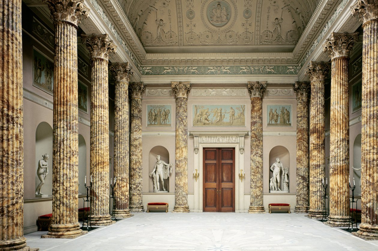 Mermer Salonun İçi, Kedleston Salonu, Derbyshire by Unbekannt Unbekannt