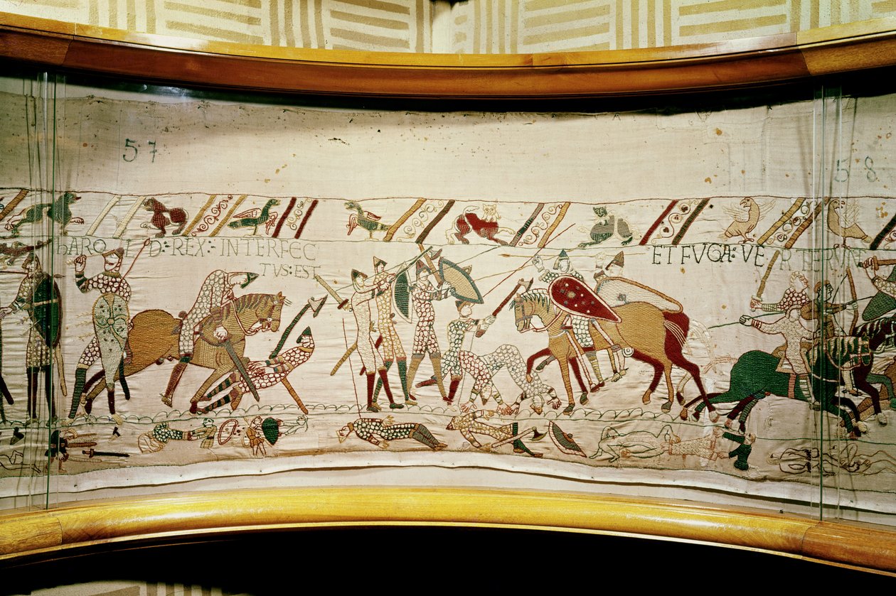 Kral Harold öldürüldü ve İngilizler uçuşa geçti, Bayeux Goblen by Unbekannt Unbekannt