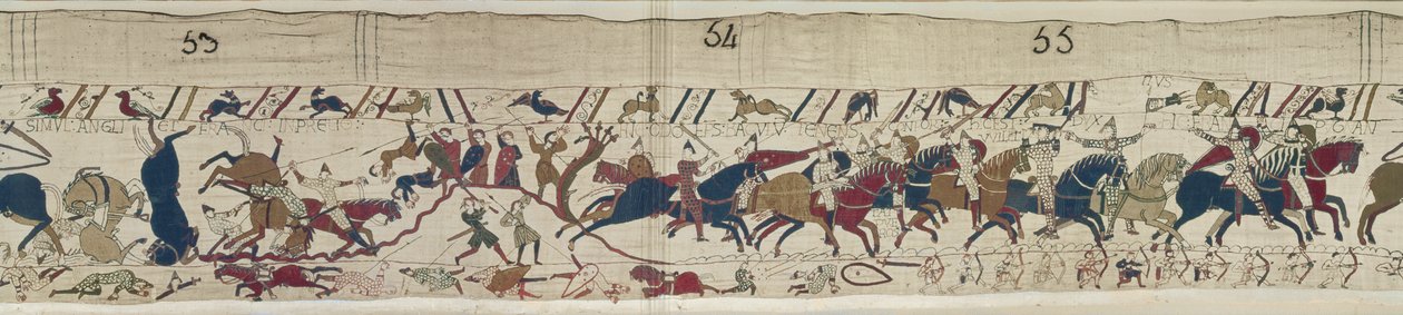 Normanlar ve İngilizler Yan yana Düşüyor ve Piskopos Odo Normanlar, Bayeux Goblen